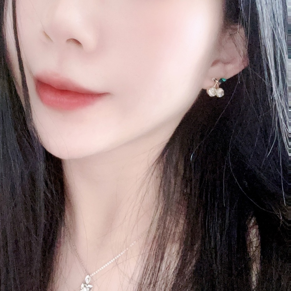 Cute Wire 🍒 Cherry Stud Earrings – Brass Base & 925 Silver Post.